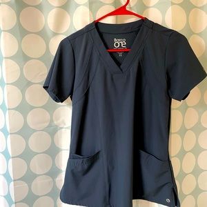 Barco one 4 Pocket Perforated V-Neck Top in steel